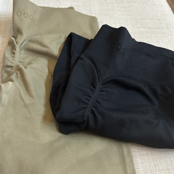 OQQ Women's 2 Pc Yoga Legging High Waist Butt Liftings Athletic Black Sauerkraut - Picture 9 of 9